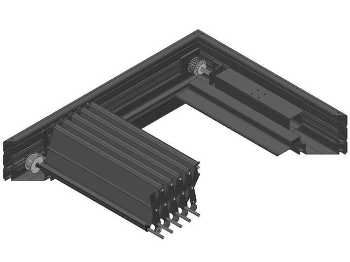 Coupe 3D de la pergola rétractable bioclimatique en aluminium Wallis&Outdoor