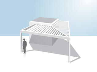 Pergola aluminium en trapèze