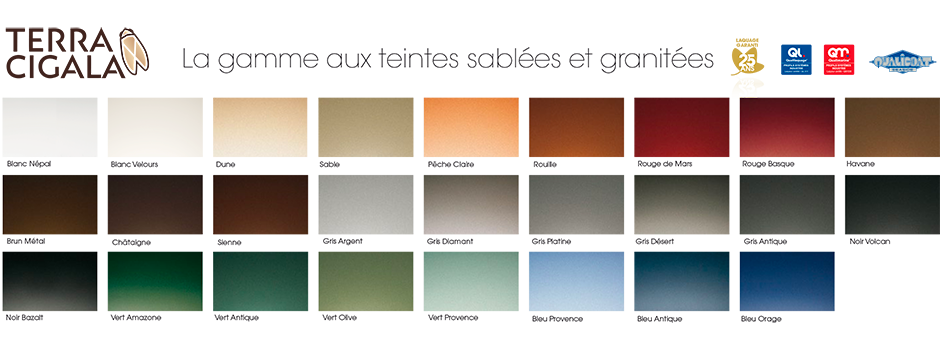 Terra Cigala, gamme de couleurs au toucher sablé