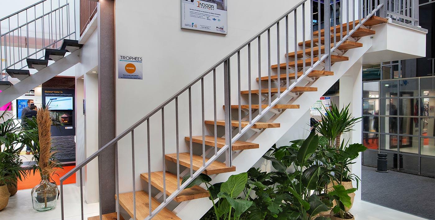 Escalier aluminium Bayamo avec limon central double 