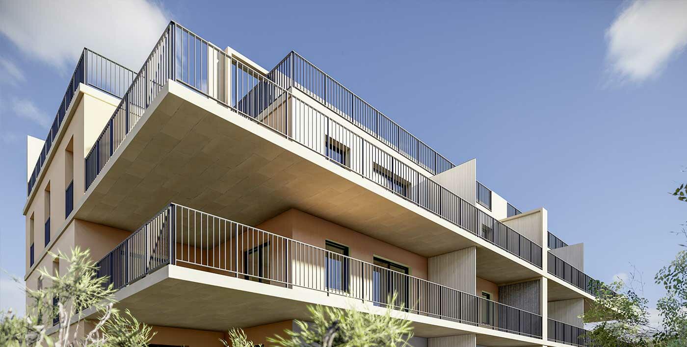 Garde-corps aluminium minimaliste Lhassa barreaudé