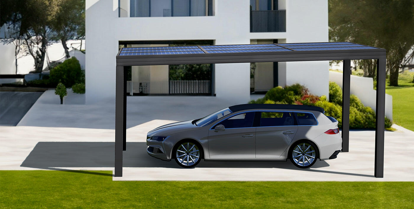 Carport photovoltaïque Wallis&Park® Energy pour protéger son véhicule et produire de l'électricité !